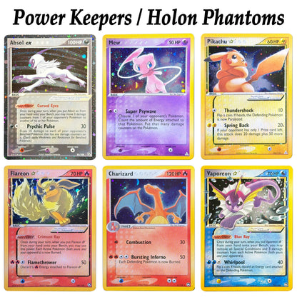 PTCG Pocket EX Power Keepers/Holon Phantoms Gold Star Cosmos Holo Jolteon Flareon Charizard Mew Proxy PKM Cards