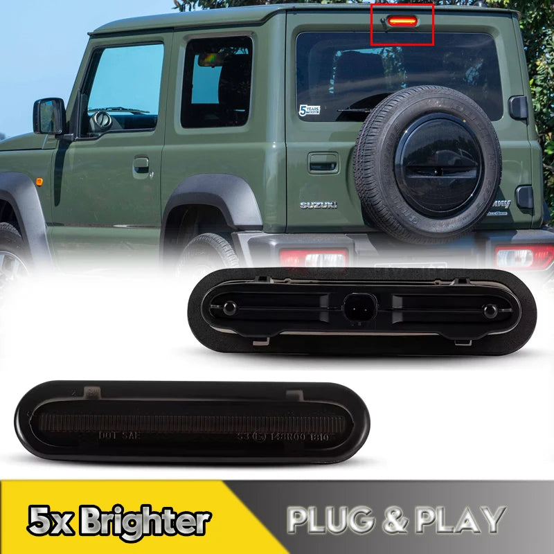 1Pcs For Suzuki Jimny JB64 JB74 2019-2021 LED Rear 3rd Third Brake Cargo Light Car High Mount Stop Lamps Smoked Shell Red