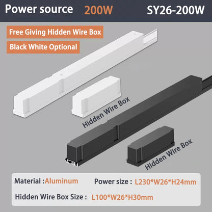 6MM Ultra Slim Magnetic Track Light Surface Mounted Ceiling Rail DC48V Modern LED Lamp Black White Magnet Rail Lamp Spotlight