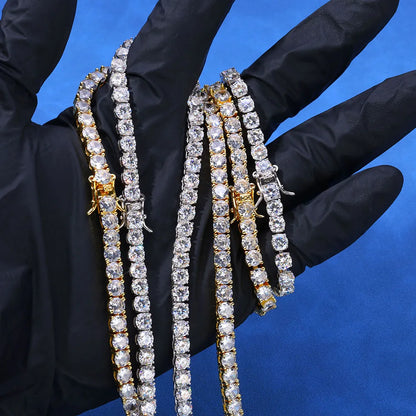 NY Fashion 3/4/5/6mm Tennis Chain Iced 5A Cubic Zirconia Shining Hip Hop Style Exquisite Men's and Women's Jewelry Necklace