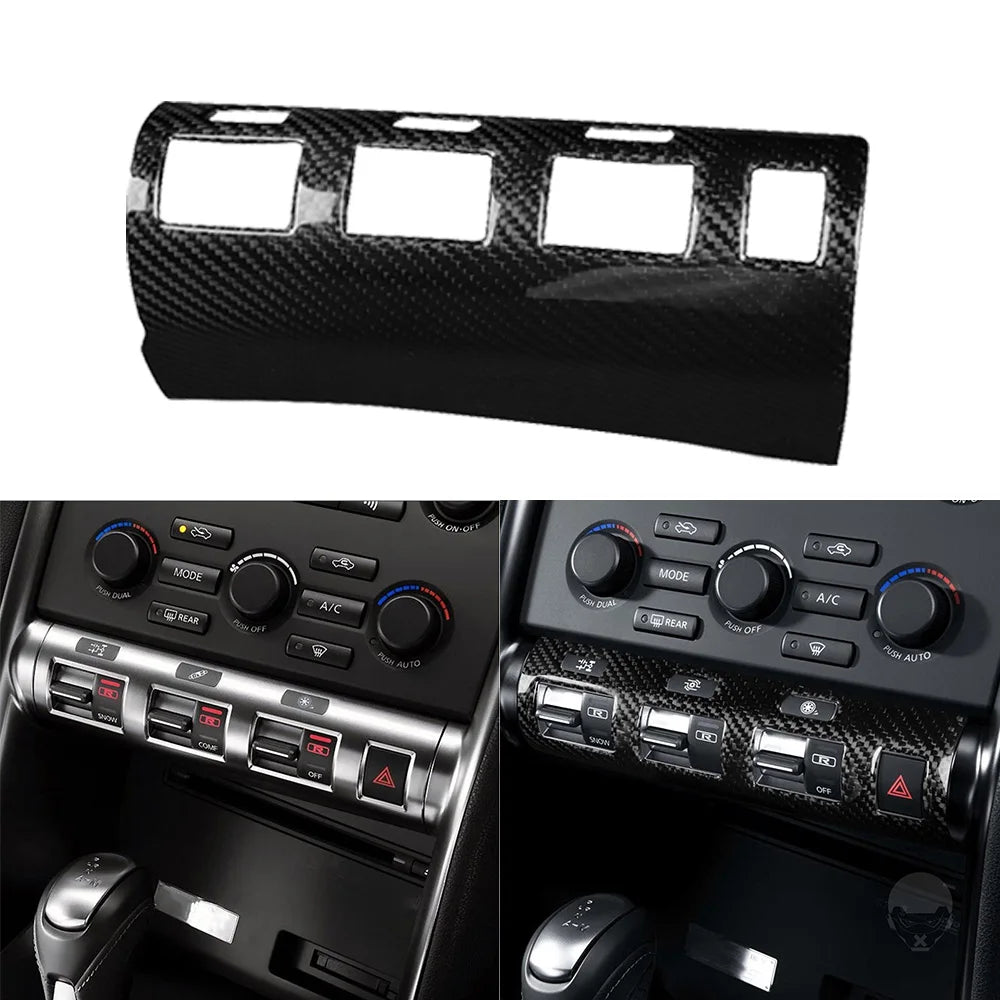 For Nissan GTR GT-R R35 2008-2016 Real Carbon Fiber Instrument Central Control Both Side Trim Cover Car Accessories Modification