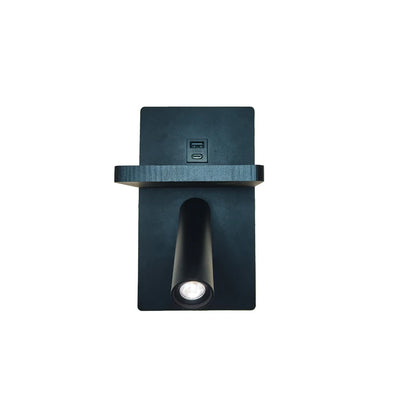 Wireless Charging Wall Light Sleek Black Modern Wall Sconce Adjustable Spotlight for Bedroom Living Room Corridor Home Decor
