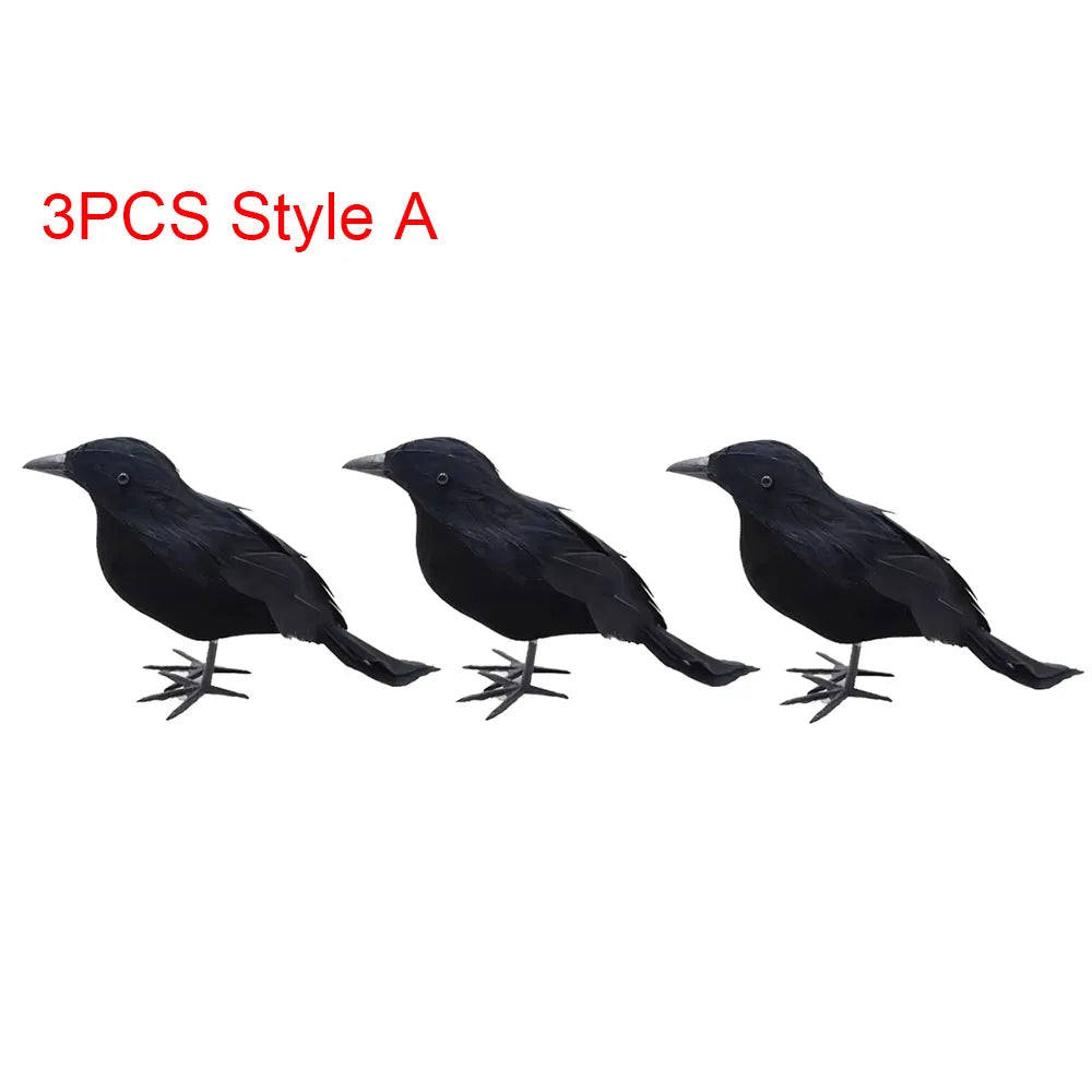 Halloween Decorations Black Crow,Simulation Fake Raven Bird Props,Halloween Haunted House Garden Outdoor Yard Decorations