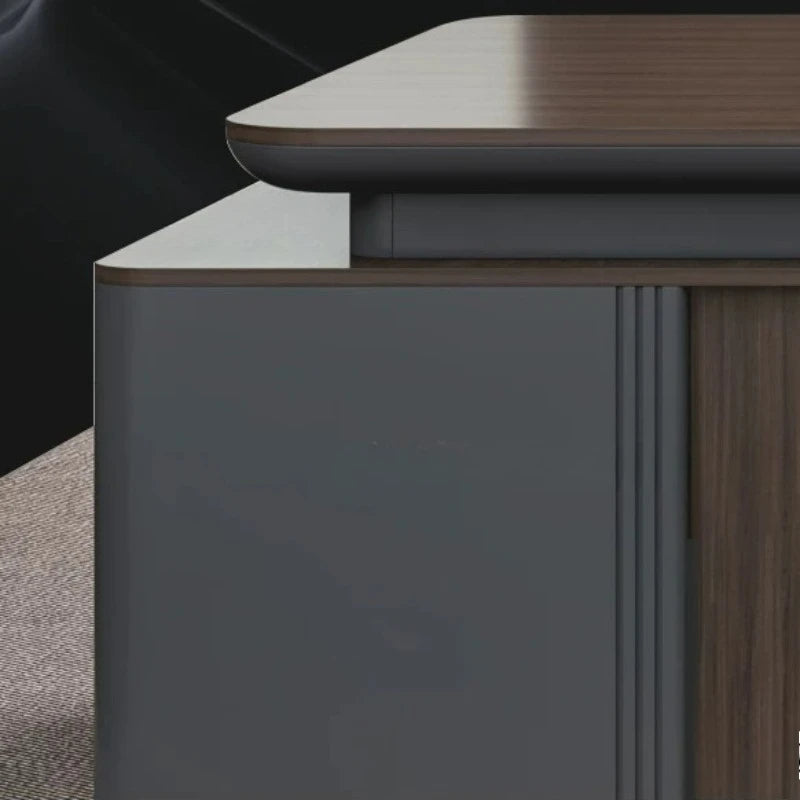 L Shape Luxury Office Desk Decoration Aesthetic Wooden Commercial Office Table Specialty Wooden Mesa Escritorio Furniture