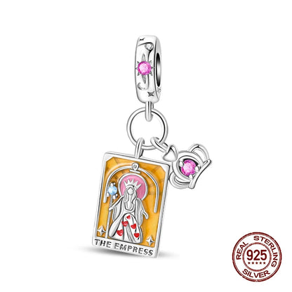 100% 925 Sterling Silver Tarot Collection Pendant DIY Hourglass Beads Fit Pandach Original Bracelet Women Jewelry Birthday Gift