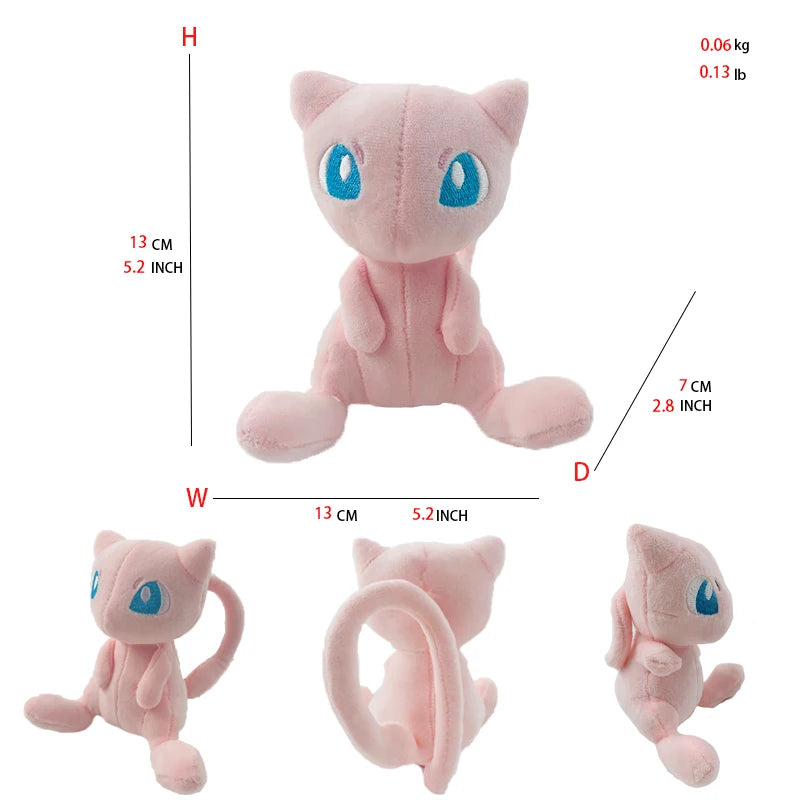 Mew Pokemon Plush Doll Kawaii Cartoon Go dex Mew Plush Toys Soft Stuffed Kawaii Anime Doll Pillow Birthday Gift For Kids