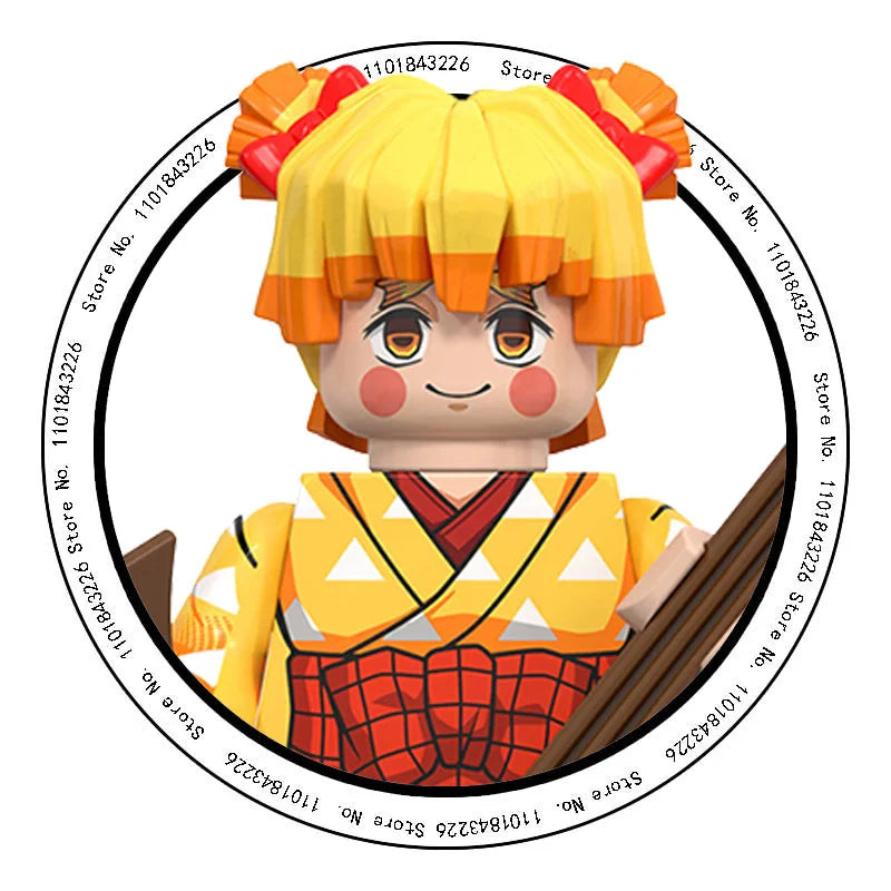 Demon Slayer Miniatures, Tan Errou, NeiZuko, Guiyou, Shinobu, collectible action figures, children's assembled toys, gifts.