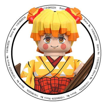 Demon Slayer Miniatures, Tan Errou, NeiZuko, Guiyou, Shinobu, collectible action figures, children's assembled toys, gifts.