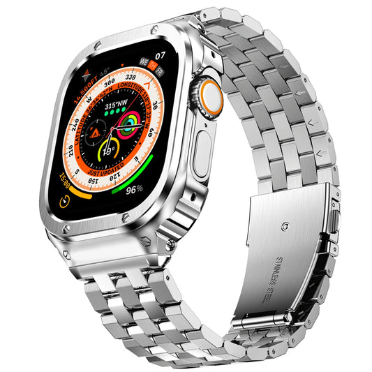 Stainless Steel Strap+Case for Apple Watch Band 49mm 45mm 44mm (Not Watch) Bracelet Bumper Cover iWatch Series 4 5 SE 6 7 8 Ultr