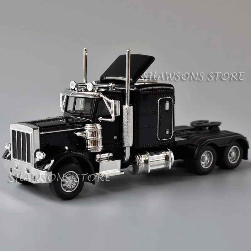 1:50 Diecast Model Semi Truck Toys Peterbilt 389 Tractor Vehicle Miniature Replica Pull Back Sound Light