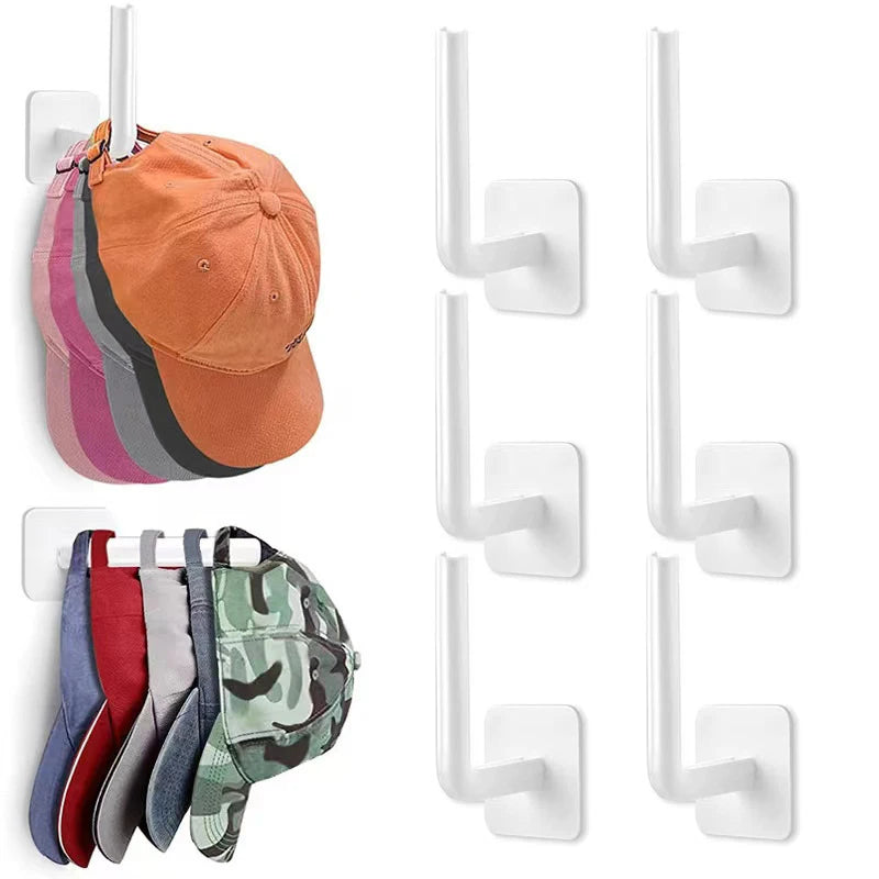 2/4/6Pcs Cap Holder Hat Rack For Baseball Caps Adhesive Hat Hooks For Wall Cap Hanger Storage No Drilling Hat Display Organizer