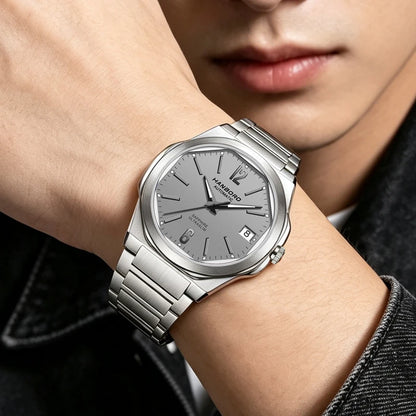 HANBORO Ultra Thin Steel King Series Men's Fully Automatic Mechanical Pearl Tourette Watch Fashion Personalized Watch 018