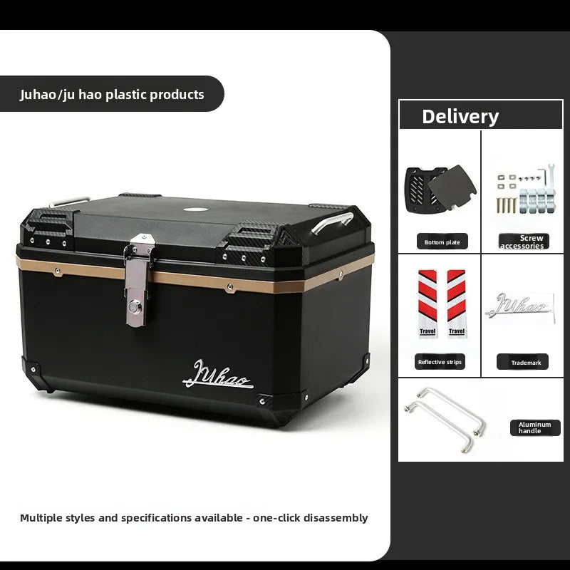 68L Electric Vehicle Trunk Large-Capacity Universal Motorcycle Tail Box Waterproof Electric Bike Delivery Storage Box