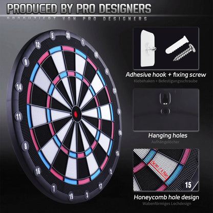 CyeeLife Electronic Dartboard with 6pcs Soft Tip Darts, Pink (No Electronic Module and LED)