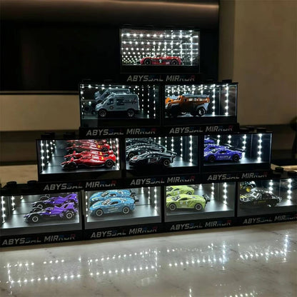 2026 New Car Model Display Box with Deep Mirror 3D Visual LED Sound Control Light Car Model Collection Box