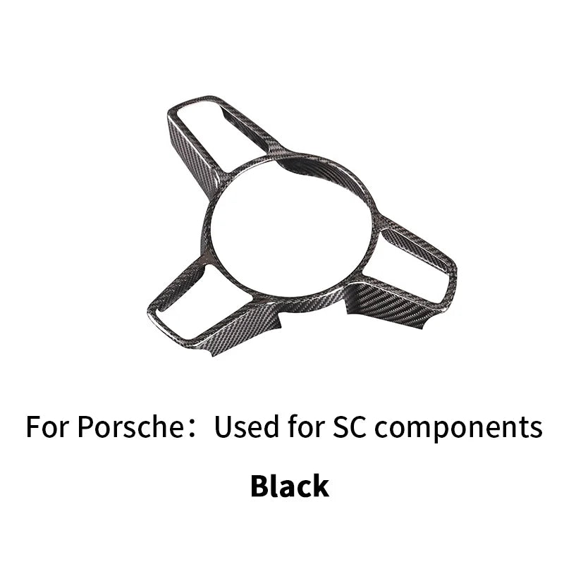 For Porsche Panamera Cayenne Macan 911 718 918 2014-2024 Real Carbon Fiber Car Steering Wheel Decorative Frame  Auto Accessories