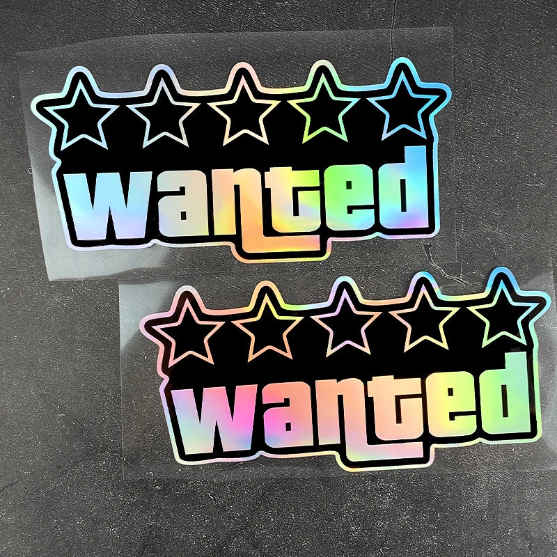 Pentagram Wanted Motorcycle Stickers Waterproof DIY Motorbike Fuel Tank Helmet Box Car Window Trunk Body Durable Vinyl Decals