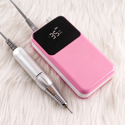 SIMINAIL Rectangle Nail Drill Rechargeable Desktop Base 35000RPM Manicure Electric Machine Nail File Pedicure Cordless Drilling