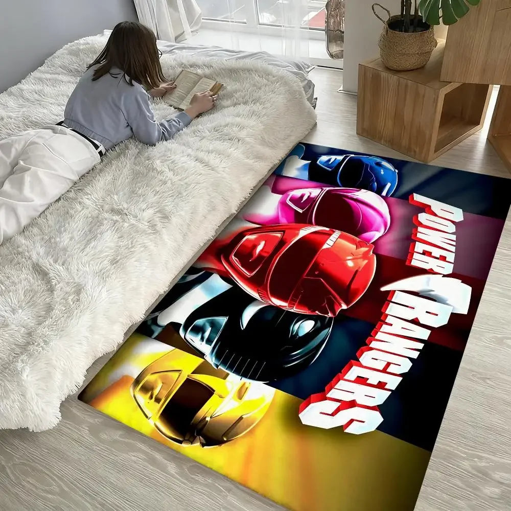 TV M-Mighty M-MorphinS Power Rangers Thickened Absorbent Non-Slip Floor Mat Bedroom Living Room Door Mat Flannel Rug
