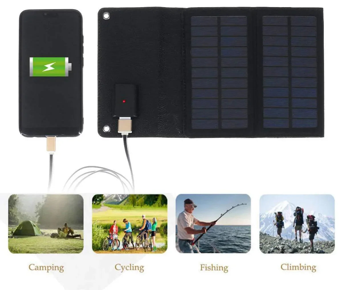 600W Foldable Solar Panel Emergency Solar Phone Charger 600W - Waterproof Foldable Panel with 5V USB for Blackouts & Outdoor