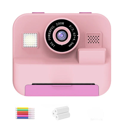 Educational Thermal Instant Print Camera With 32G Card, 1080P Children Mini Digital  Video Camera for Kids Learning  Development