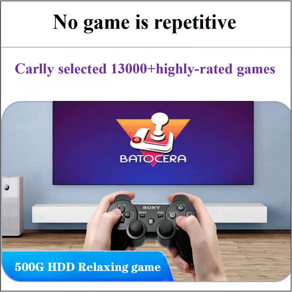 Retro Game Batocera 40 Linux 500G HDD Console With Over 13000 High Score Games For PS3 PS2 PS1 Wii WiiU DC N64 And Windows PC