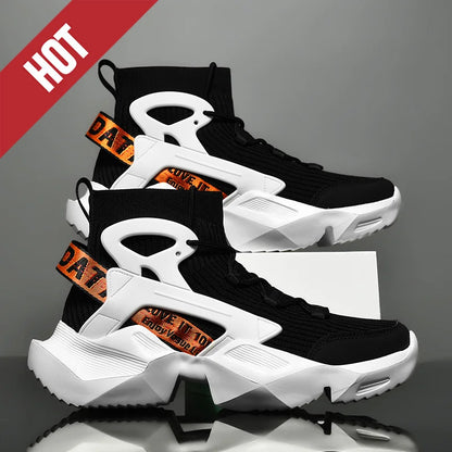 Running Shoes Casual High Top Men Sports Tenis Ankle Boots Breathable Lightweight Men Comfortable Athletic Nonskid Sock Sneakers
