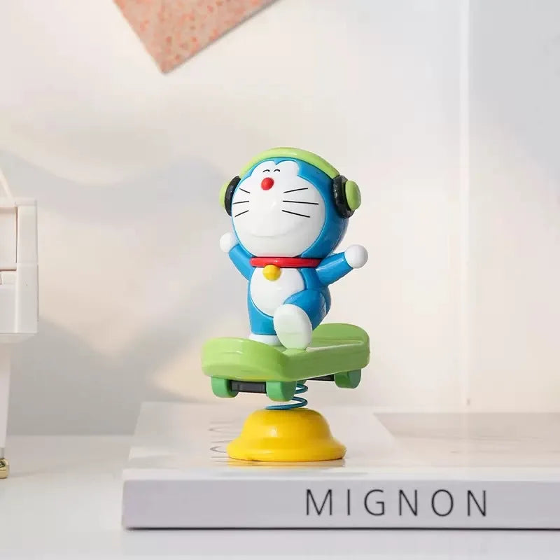 Cartoon cute Doraemon adorable moving time shake car home decor desktop decoration kawaii trendy toy hand-made figure toy gift