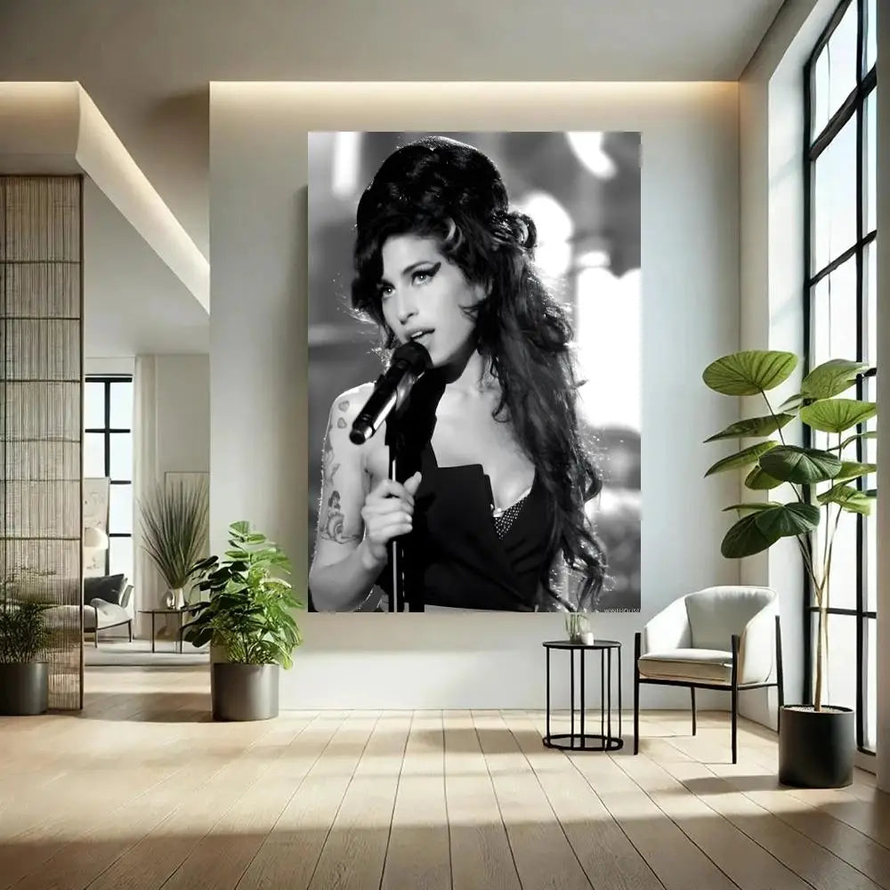 Singer Amy Winehouse Poster Classic poster and wall art prints are suitable for living rooms, bedrooms,and home