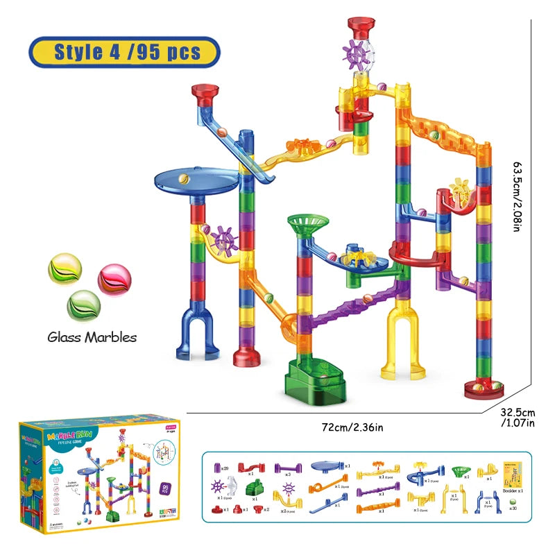 Safety Material Educational Toys Marble Toys Ball Track Assembly Building Blocks Kids' Marbel Run Toys Rail Track