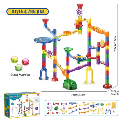 Safety Material Educational Toys Marble Toys Ball Track Assembly Building Blocks Kids' Marbel Run Toys Rail Track