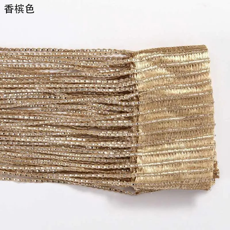 1pcs/set 100x200cm Premium Glitter String Curtain with Silver Ribbon & Sparkling Fringe - Decorative Window/Room Curtain + Rod