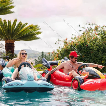 Water Inflatable Sports Car Floating Row Bed Racing Kart Floating Boat Backrest Air Cushion Swimming Pool Party