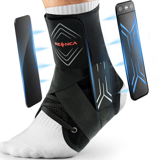 NEENCA Ankle Brace for Sprained Ankle, Quick Lace Up Ankle Support for Women Men Ankle Stabilizer Injury Recover Running Sports