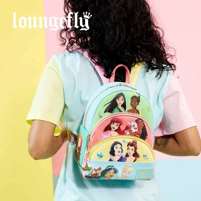 15 Styles Loungefly Disney Princess Series Manga Style Animated Collage Collection Mini Backpack