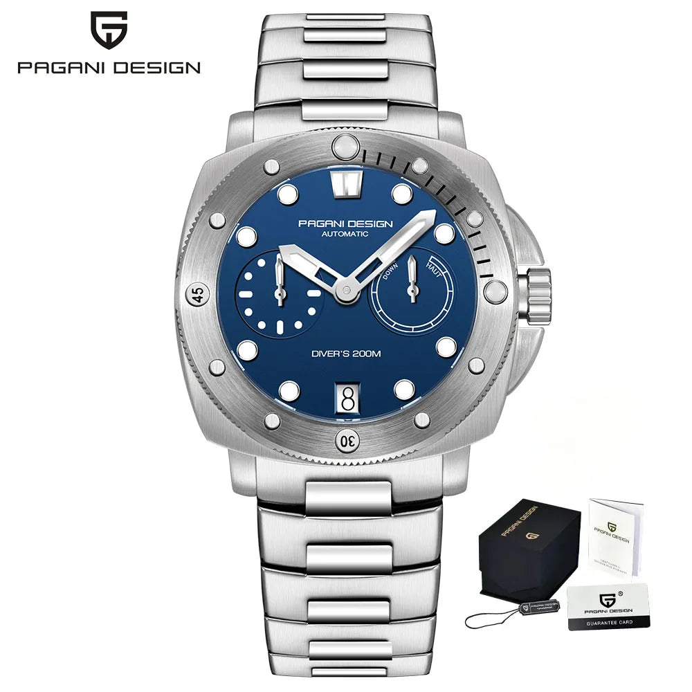 PAGANI DESIGN New 41mm Men's Automatic Mechanical Watch CAL. 2C22 Sapphire Glass Waterproof 200M Diving Reloj Hombre