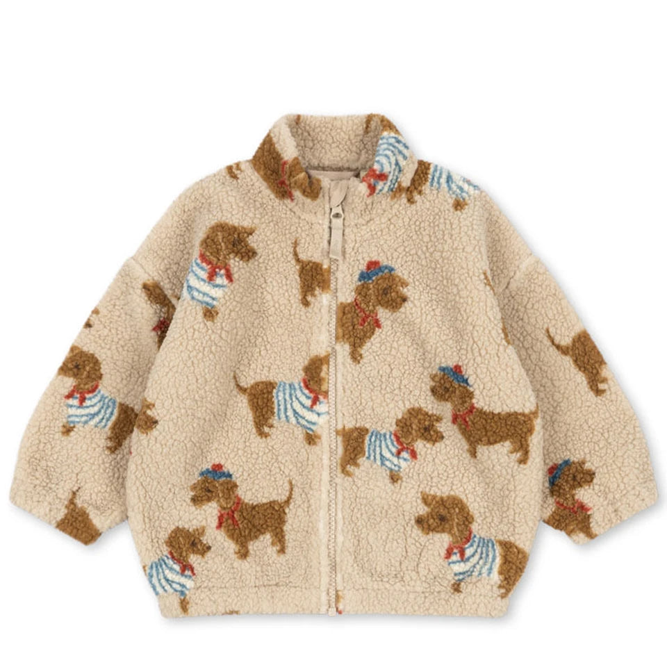 2026 KS Autumn Winter Baby Girls Boys Lambswool Jackets Boys Embroidery Cartoon Outerwear Kids Clothes Children's Coats 1-9Yrs
