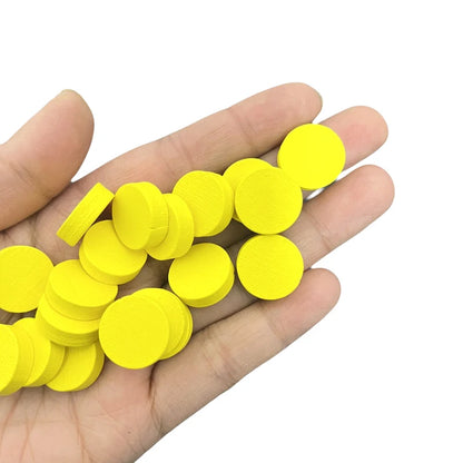 100PCS 15mm x 5mm Multi-Color Wooden Game Tokens,Pawn Discs Board Game Accessories for Educational Activities & Strategy Games