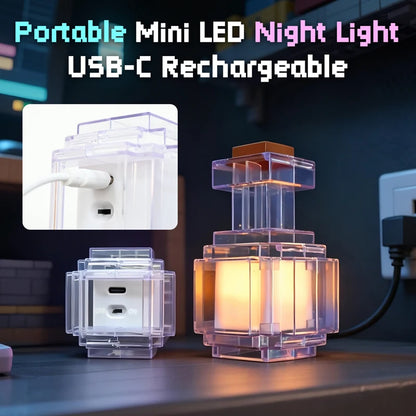 Rechargeable Night Light Mini 7 Color Liquid Medicine Bottle Pixel Wind Peripheral Design Game Toy Bedroom Decor Lamp Kids Gifts