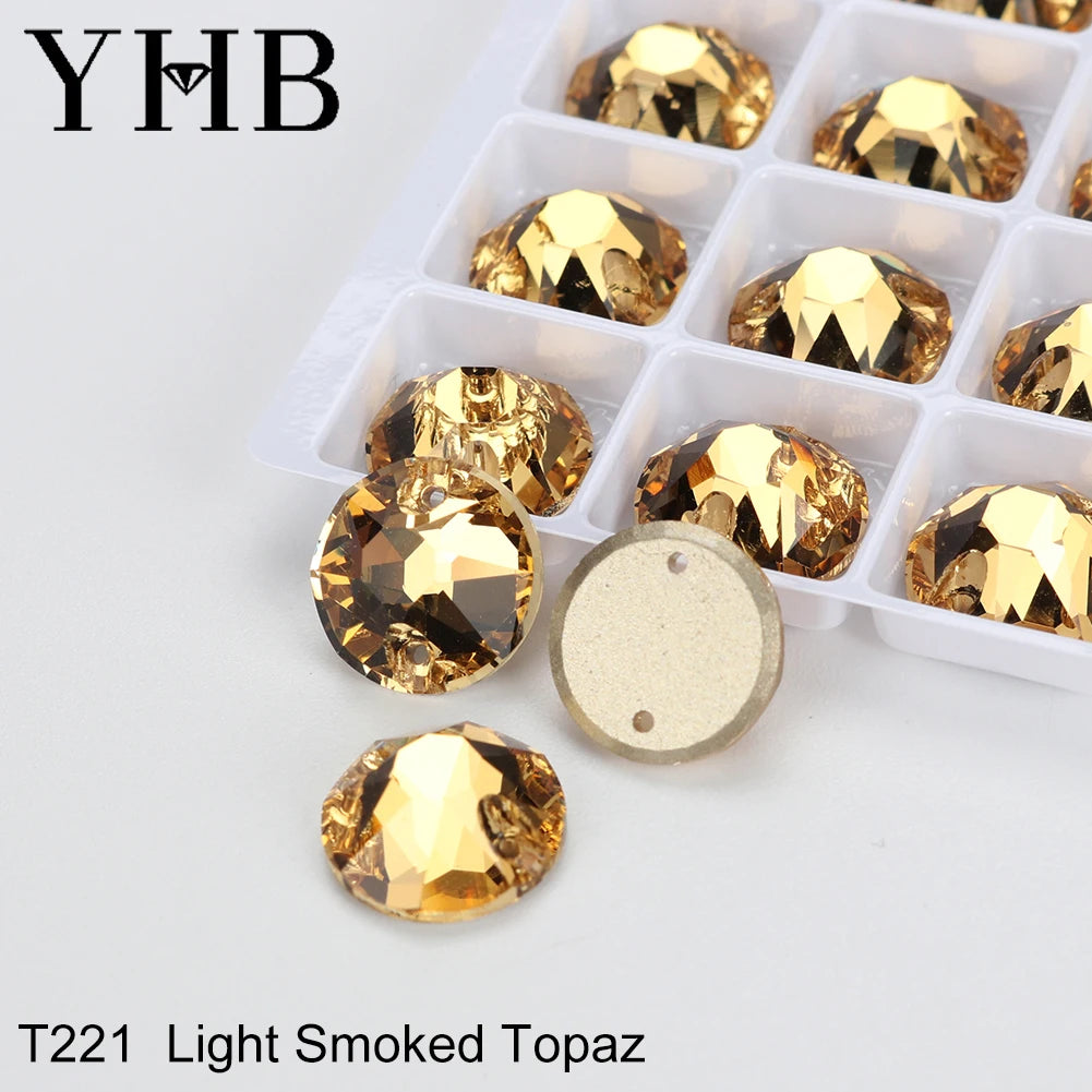 YHB Top Quality XIRIUS Glass Crystal AB Moonlight Sewing Stones Flatback Sew on Rhinestones For Garment Clothes Bags