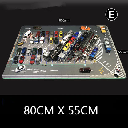 80CM 1:64 Scale Model Car Scene Mat Large Parking Lot Mat for Diecast Vehicle Scene Display Toy Mouse Pad Scene Show Toy