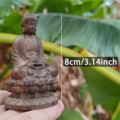 Hand-Carved Wooden Meditation Buddha Statue Ornament, Eastern Aesthetics, Classical Style, Suitable for Desktop Decorations, Home Decor, Fireplace, Living Room, Office, Birthday Gifts, Christmas Gifts