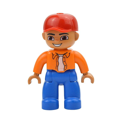 Figures Dolls Big Size Building Blocks Family Action Workers Doctor Police Farmer Compatible Large Bricks Duploes Kid Toys