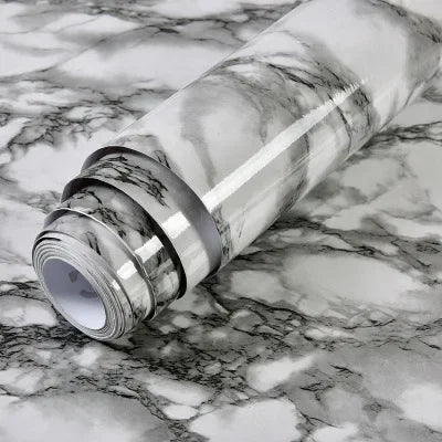 Marble Pattern Kitchen Oil Stickers Self Adhesive Waterproof Cabinet Stove Countertop Desktop Bathroom Renovation Wallpaper Home