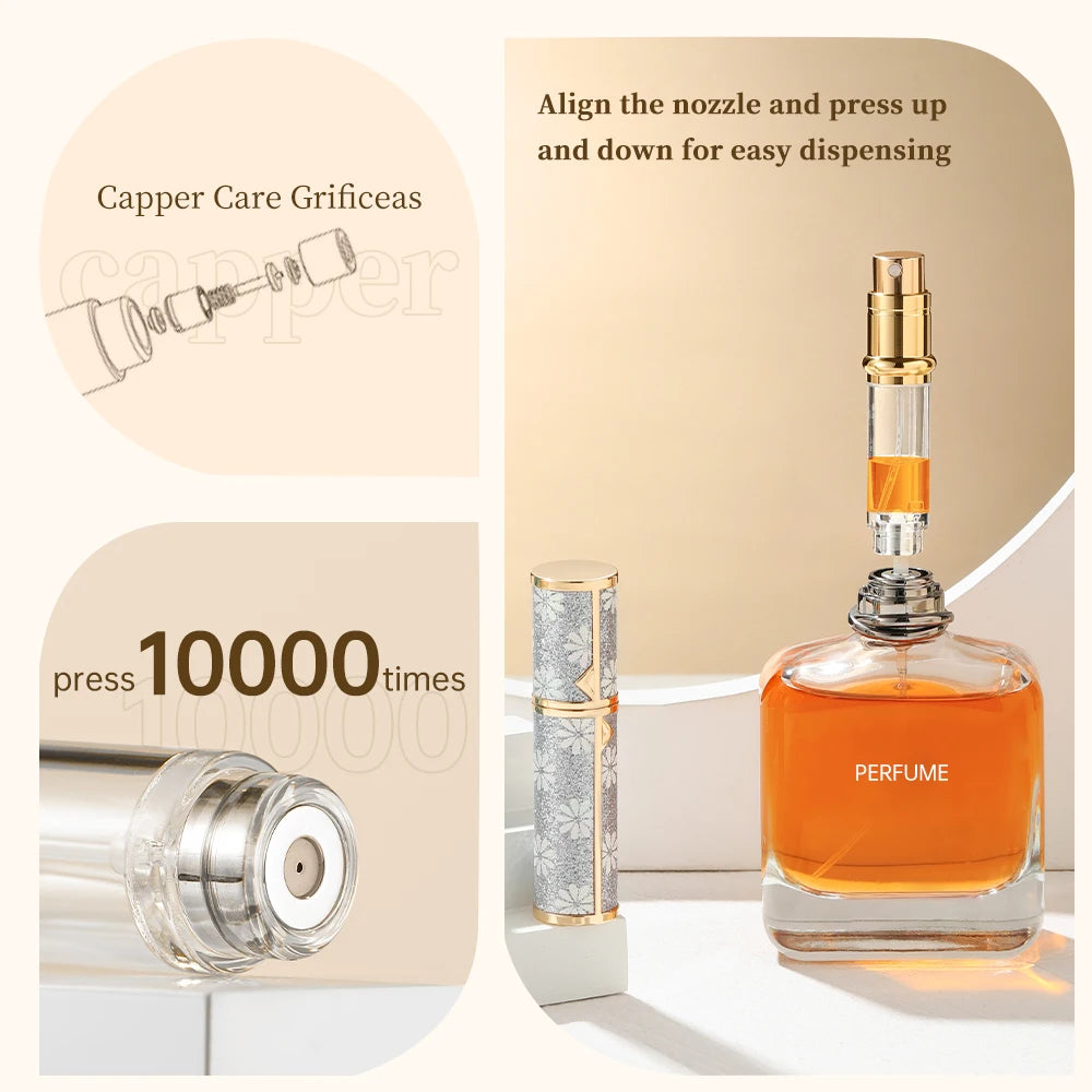 5ml Perfume Refill Bottle Portable Mini Refillable Spray Jar Scent Pump Empty Cosmetic Containers Atomizer for Travel Tool