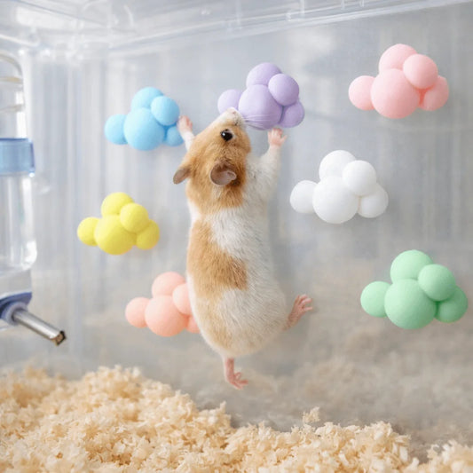 12PCS/SET Cloud Shape Hamster Climbing Platforms Bite Resistant Mini Hamster Ladders Colorful Cage Decoration Hamster Cages