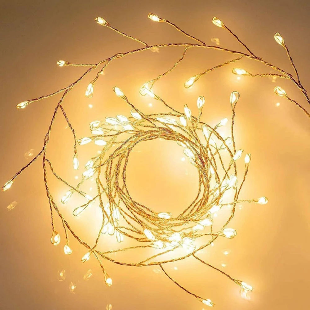 Remote Control Garland Fairy Lights 5V DC LED Firecracker Weaving String Light USB Battery Powered for Wedding Decoration