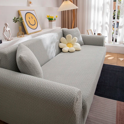 Jacquard Adjustable Elastic Sofa Cover Armchair Protector Corner L Shape Stretch Thick Slipcovers Couch Covers 1/2/3/4/5 Seater