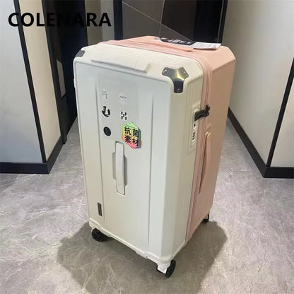 COLENARA Extra Large Capacity Luggage 20 Inch Boarding Case 22"24"26"28"30"32"34"36"40" ABS+PC Trolley Case Rolling Suitcase