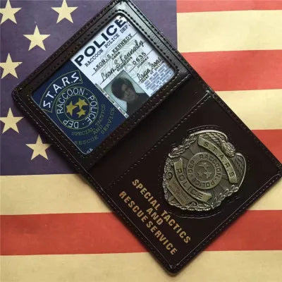 Resident Evil Leon Chris Jill Ada Rebecca Metal Badge ID S.T.A.R.S. Police Badge Case With Customizable Cosplay Accessories